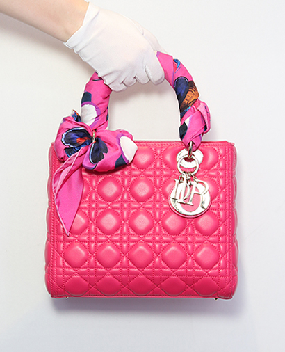 Lady Dior, &pound;1,950, Handbags, Pink, Lambskin Leather, Front view